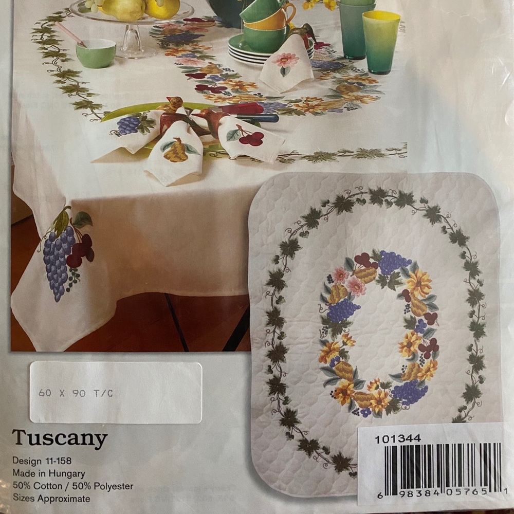 Herrschners Tuscany Table Linen Stamped Embroidery